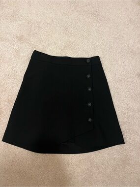 Express Black A-Line Skirt with Side Button Detail